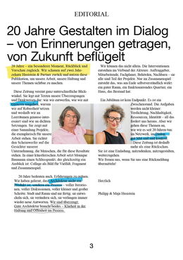 Auszug aus der Jubiläumszeitung